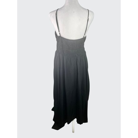 Blu Pepper Womens Black Maxi Dress Asymmetrical Hem Spaghetti Straps Large - Picture 11 of 14